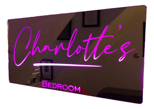 Espejo De Dormitorio Con Nombre Personalizado Y Luz Led