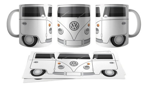 Taza Ceramica Combi Vw Blanca Volkswagen Calidad Importada
