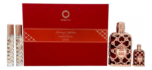 Orientica Amber Rouge Set De 4 Pz Con Miniaturas Unisex
