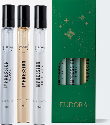 Kit Perfume Impression In Black E Audaz Eudora  (3 Itens)