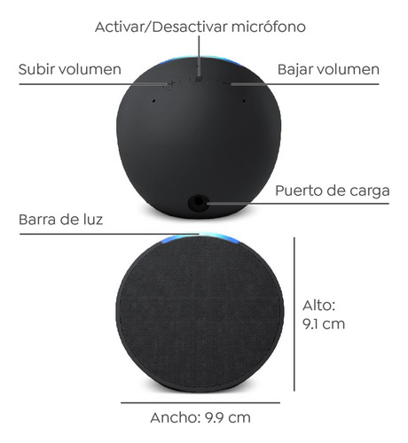 Amazon Echo Pop con asistente virtual Alexa color glacier white