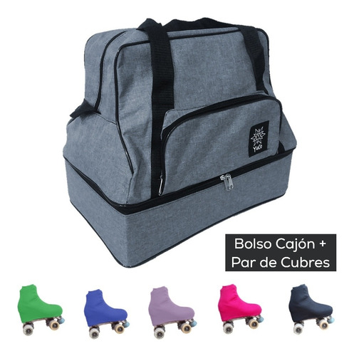 Imagen 2 de 10 de Combo Bolso De Patin Artistico Cajon + Cubre Bota - Oferta -