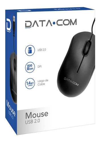 Mouse Basico Cable Usb 2.0 Neg Datacom Pronobel