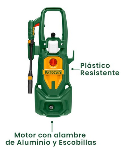 Hidrojet De Alta Presión 1885 Psi 1800w Jadever Ujdhp3a18