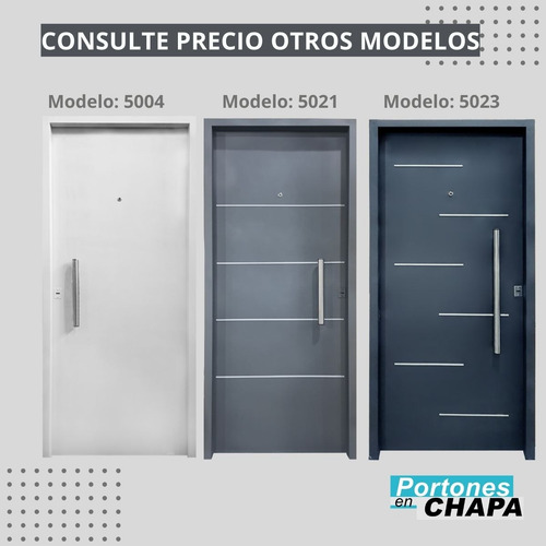 Puerta Frente Inyectada Reforzada Doble Chapa 0.80 X 200