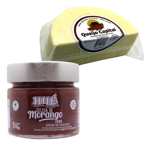 Doce de geleia de morango e queijo Geleia de Morango Diet e Queijo Capital sem TACC em pote e pedaço 950 g pacote x 2