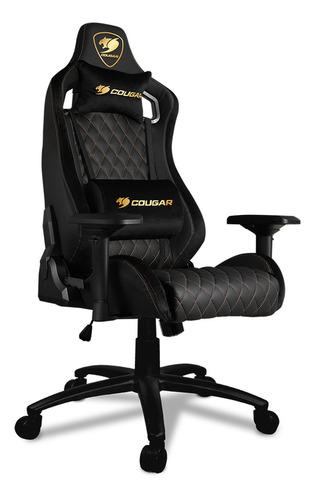 Silla de escritorio Cougar Armor S Royal gamer ergonómica  negra con tapizado de cuero sintético