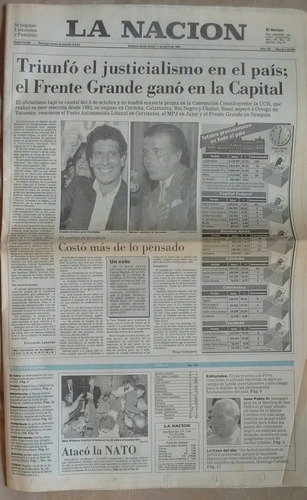 Diario La Nación 11/04/1994 Ganó Frente Grande  Espectáculos