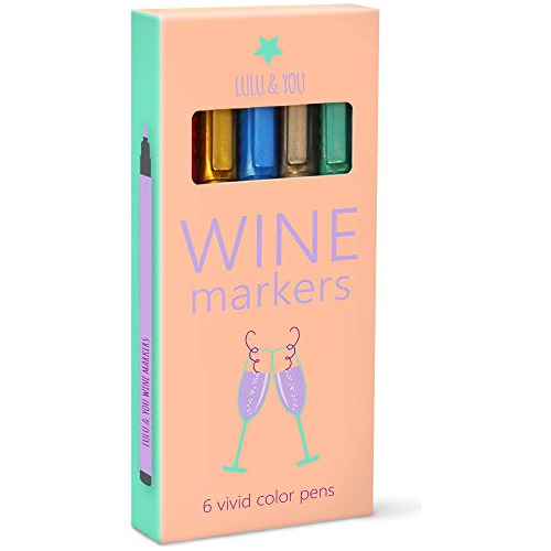 Marcadores Copas De Vino Lulu, Colores Metálicos, Jueg...