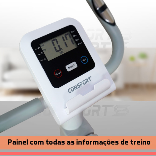 Bicicleta Ergométrica Vertical V1000 Connect Consport Branco