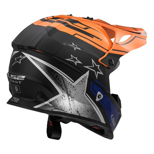 Casco Ls2 Mx 437 Fast Core Negro Naranja Cuota Devotobikes