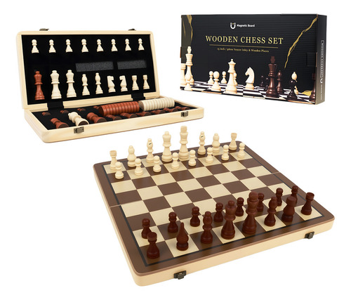 Juego De Ajedrez Magnetico 2 En 1: Tablero Ajedrez Y Damas. Piezas Magnéticas Duraderas Y Fáciles De Manejar, Ideal Para Familia Y Viajes, Desarrolla Habilidades Estratégicas Divertidamente.
