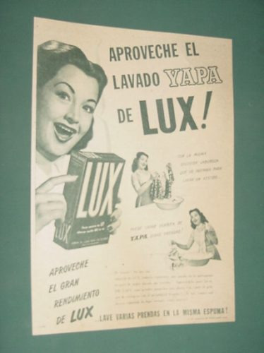 Publicidad Lux Jabon De Lavar Puro En Escamas Caja