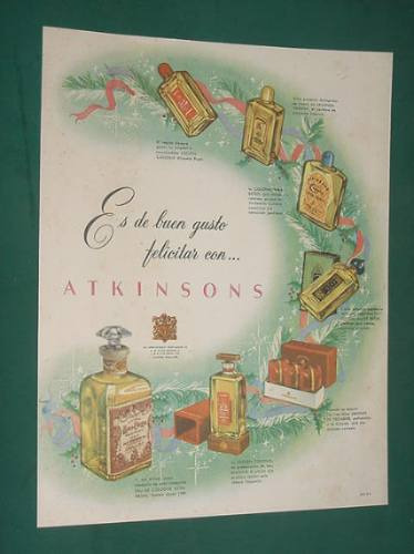 Publicidad Lociones Colonias Jabones Atkinsons Facilita