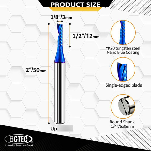 Brocas De Fresado Cnc Espiral 3 Mm Diámetro 12 Mm Para Mader