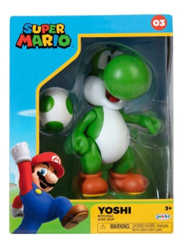 Figura De Accion De Super Mario 4 Green Yoshi W/egg