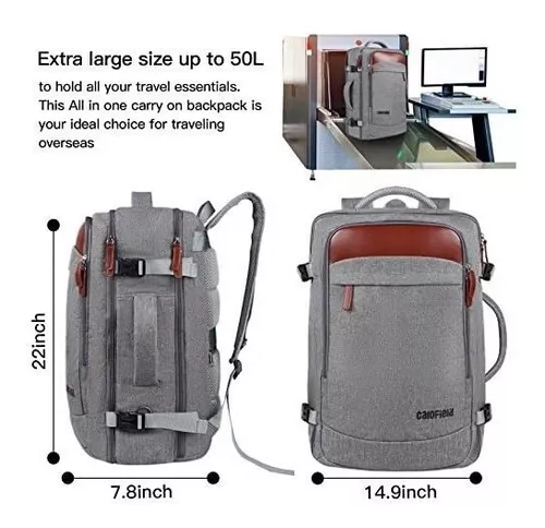  Mochila de transporte, mochila de viaje aprobada por vuelos de  40L para hombres y mujeres, mochila de equipaje de viaje internacional  extra grande, resistente al agua, bolsa de noche para laptop