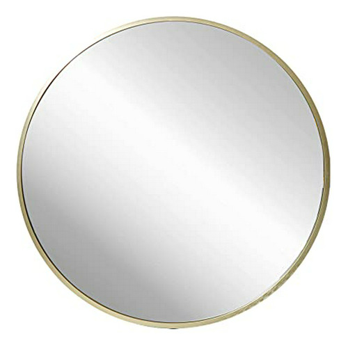 Espejo Circular De Aluminio Dorado Contemporáneo De Lujo De 