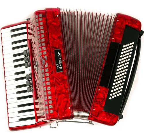 Imagem 2 de 5 de Acordeon 80 Baixos Bac80-7prd Vermelho C/bag Luxo - Benson