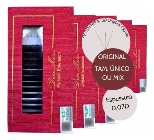 Kit 5 Cílios 3d Decemars W 3d Volume Egípcio W3d Original