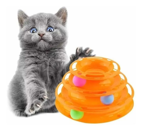 Imagen 4 de 4 de Juguete Para Gatos Mascotas De 3 Niveles Con Pelotas Xl Pro