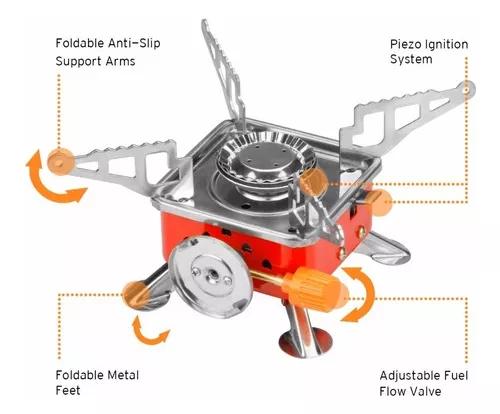 ESTUFA CAMPING PORTABLE MONTAÑA ENCENDIDO ELECTRICO BUTANO