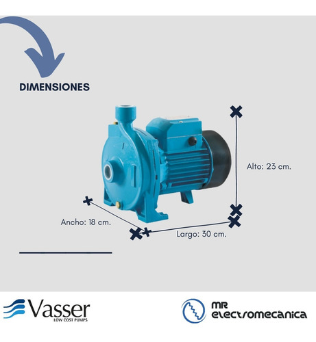 Bomba Centrifuga 1hp Turbina Bronce - Riego - Vasser Qc100