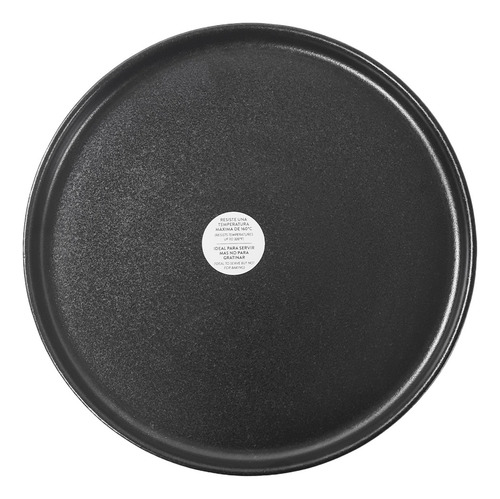 Set X 12 Plato Playo Porcelana Corona Rustic 27,9 Cm Negro Rustic Pluto Reactivo