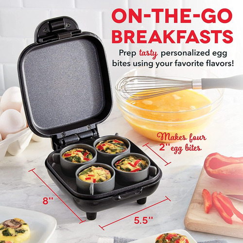Dash - Cocinadora De Huevos Deluxe Bite Maker Negro