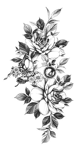 Pegatinas Sketch Tattoo, Rosas Abstractas