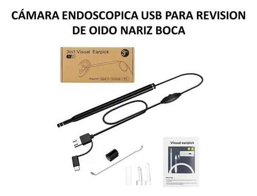 Camara Endoscopica Otoscopio Para Revisión De Oído, Nariz 