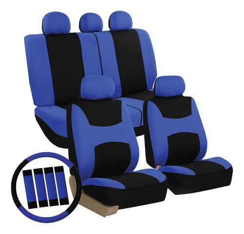 Juego Combinado De Fundas De Asiento Para Automóviles, Azul