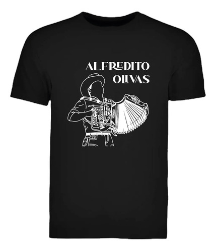 Playera Alfredo Olivas Regional Mexicano Estampado Blanco