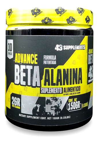 Beta Alanina Advance 150 Gr 30 Serv Sin Sabor 43 Supplements