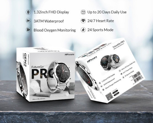 Smartwatch Futurego Pro Acero Inoxidable, Pantalla Fhd 1.32