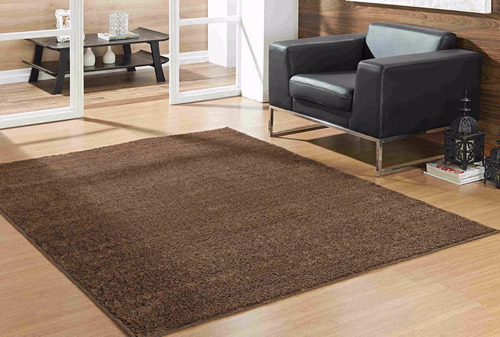 Tapete Para Sala Classic 200 X 250 Cm Marrom Castor Oasis Desenho Do Tecido Liso
