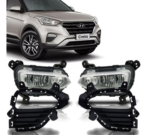 Par Farol Milha Creta 2017 2018 2019 C/ Moldura