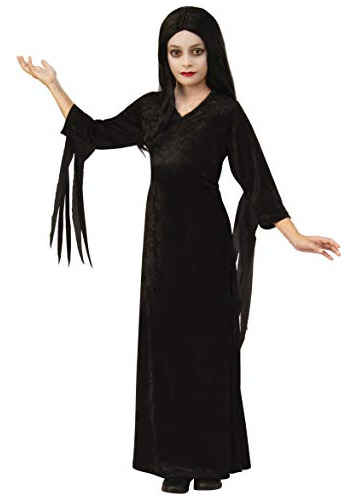 Niñas Morticia Disfraz De Vestido Familiar Addams