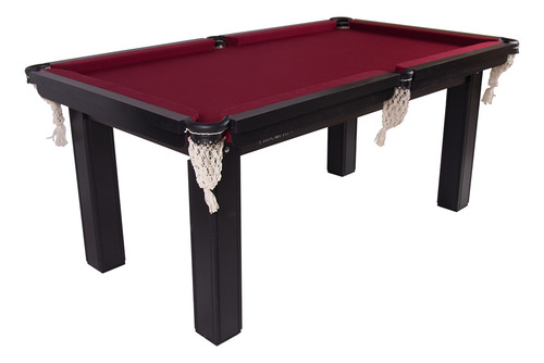 Mesa Sinuca Bilhar Mdf 1.85 X 1.07 Procopio - Vinho Bordô