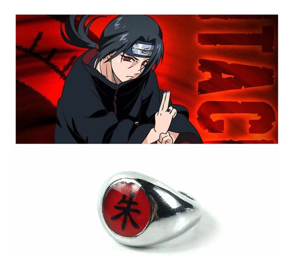 Anillos de dedo de metal anime Akatsuki Itachi Uchiha Zhu Yu Cosplay 2c