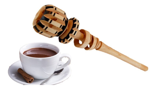 2 Molinillos Madera Para Chocolate Artesanal Madera