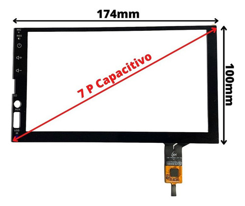 Tela Touch Screen 7 Pol 175 X 100 Gt911 H-tech Capacitivo