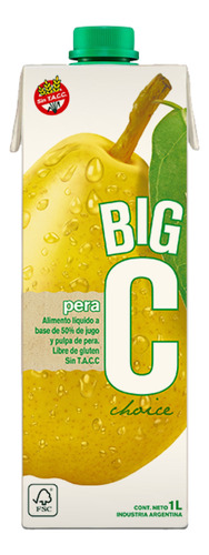 Jugo Big C 1 Litro Sabor Pera Pack X12