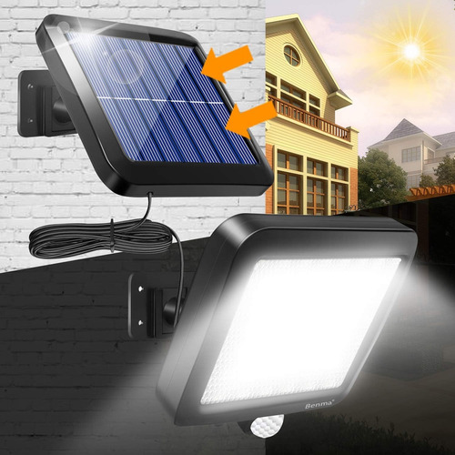 Pack 4 Focos Solares Potentes 250 Watts Carcasa Negro Luz Blanco Frío
