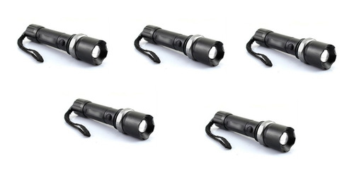Imagen 3 de 10 de 5 Unidades Linterna Tactica Led Zoom Recargable Cargador Usb