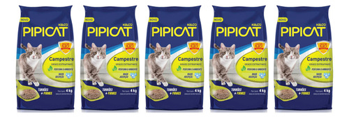 Kit 5 Unidades - Pipicat Areia Campestre 4kg
