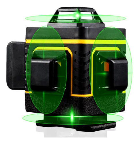 Nível A Laser Verde 16 Linhas Esquadro + Suporte Recarregavel Profissional Prumo 30m Autonivelante Nano Bateria