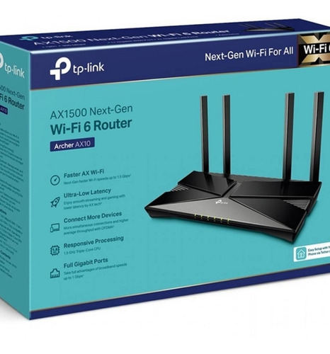 Router Tplink Ax1500 Wifi 6. Puertos Gigabit, Fibra Optica
