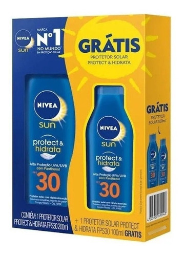 Kit Nivea Sun Protect & Hidrata Fps 30 200ml + Fps 30 100ml