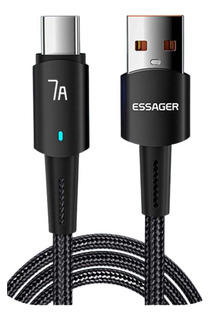 Cable Cargador Datos Tipo C Carga Rapida 100W 7A Para Huawei/ Honor/ Samsung/ Oppo/ Realme/ Vivo/ Oneplus - (QC - SCP - AFC - SuperVOOC - IQOO - DART - WARP Charge) Negro 2 Metros